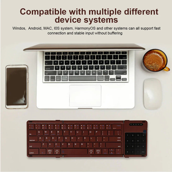 BowLift | Wireless Portable Slim Smart Tri-Fold Bluetooth Keyboard