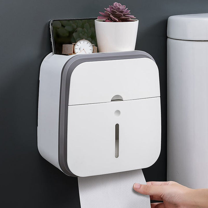 Wall-Mounted Bathroom Organizer Tissue Box Holder | Bowlift