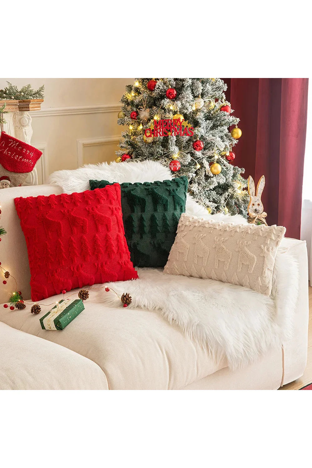 Plush Christmas pillowcase | Bowlift