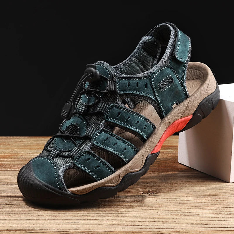 BowLift | Summer Men's Outdoor Sandals Beach Shoes Genuine Leather Trekking Hiking