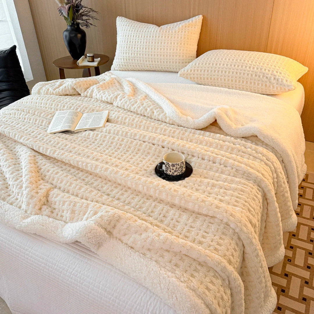 BowLift | Winter Dream Blanket – Double Layer Fleece Blanket with Lambswool Look | Ultra Warm, Soft & Skin Friendly | For Sofa, Bed & Cold Winter Days