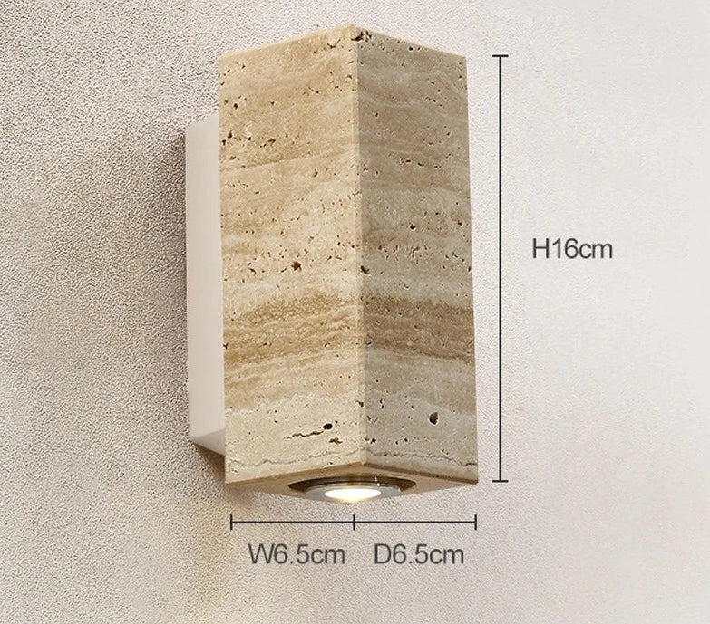BowLift | Modern Natural LED Wall Lamp made of Travertine