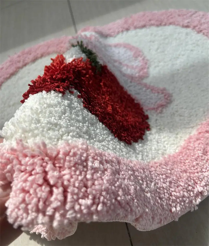 Pink Bow Heart Tufted Mat | Bowlift