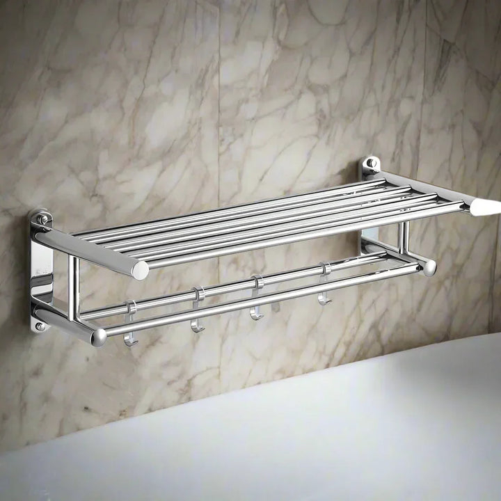 BowLift | SteelRack Wall-Mounted Stainless Steel Towel Holder – Minimalist Space-Saving Rack for Bathroom & Kitchen