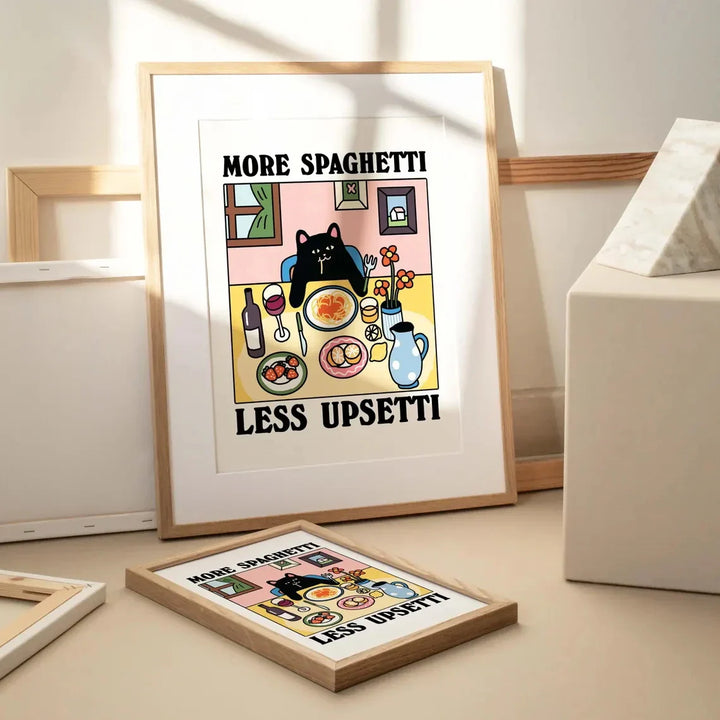 More Spaghetti Less Regretti Wall Art | Bowlift