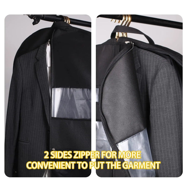 BowLift | Travel Dresses Garment Bag for Travel | Double-Sided Zipper & XXL Pockets | Breathable & Transparent | 43 inch Hanging Suit Organizer