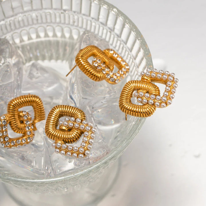 BowLift | 18k Textured Dual Squircle Earrings