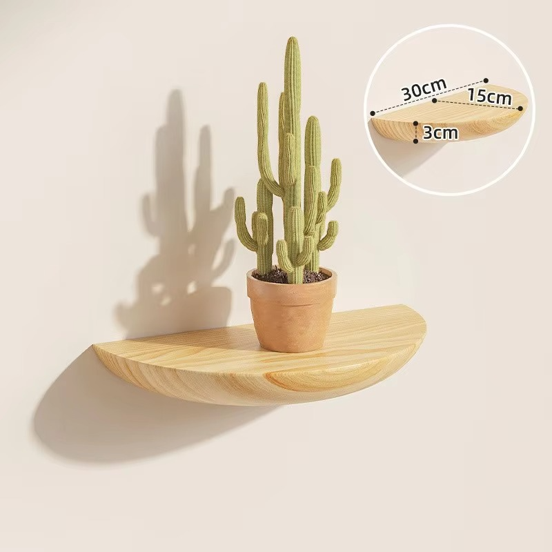 BowLift | Half-Round Wooden Floating Shelf - Modern Wall-Mounted Display for Home & Bathroom