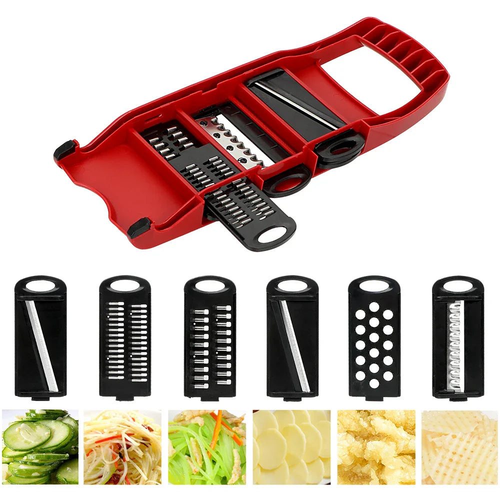 BowLift | Vegetable Cutter Set 9-piece | With Catch Box & Finger Protection | CutMaster Pro in Red
