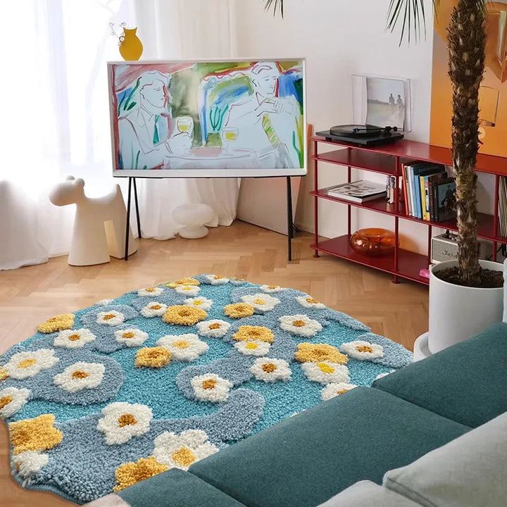 Moss Flower Tufted Round Rug | Bowlift