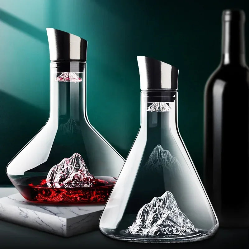 BowLift | 1500ml Iceberg Decanter Creative Lead-Free Crystal Material Luxury High-Quality Home Red Wine Distributor Decanter Wine Jug