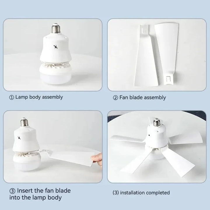 Ceiling Fan LED with Remote Control – Dimmable 30W, E27 Base, Modern Smart Wireless Fan Light for Bedroom and Living Room | Bowlift