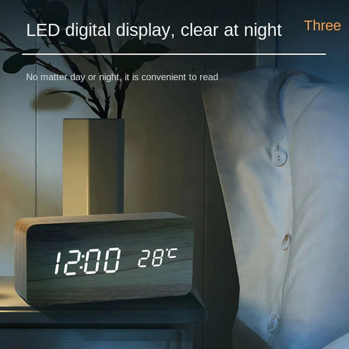 BowLift | Wood LED Smart Alarm Clock for Bedroom