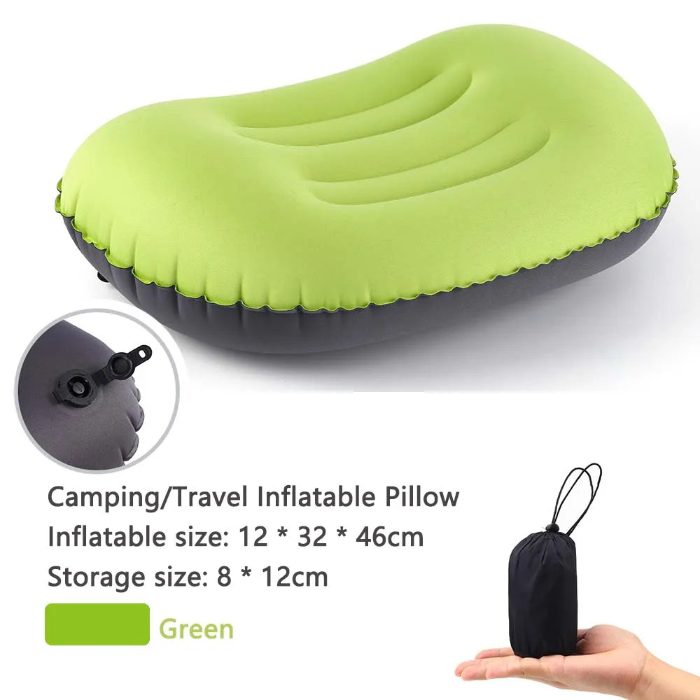 BowLift | AirNest Inflatable Outdoor Pillow | Compressible & Foldable | Neck Support for Camping, Hiking & Travel