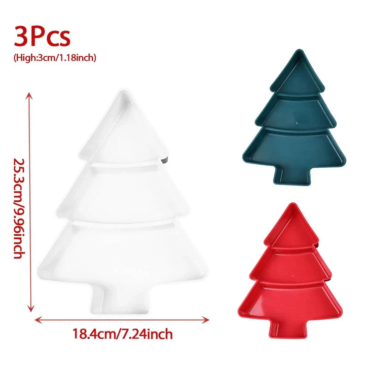 BowLift | Festivo TreePlate | Christmas Tree Fruit Plate | Festive Serving Plate | Party & Table Decoration for Christmas & New Year