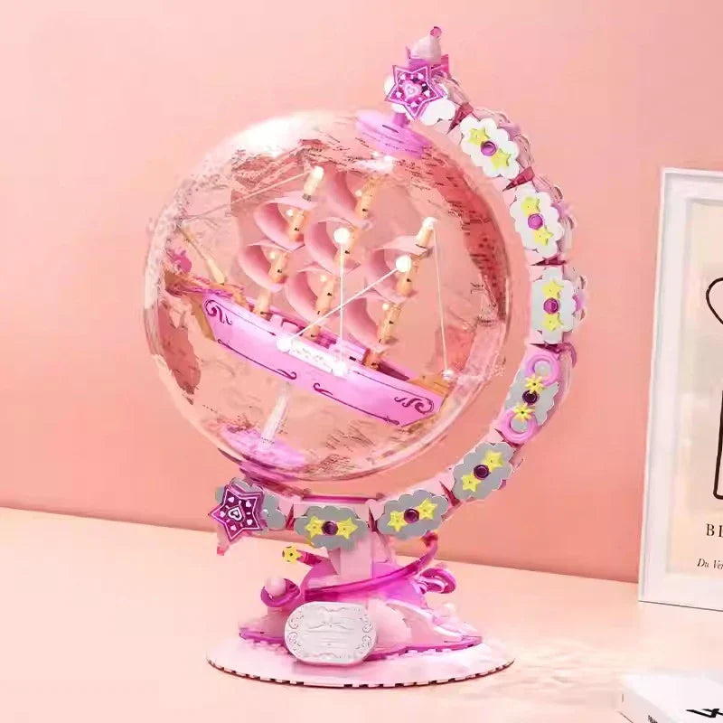 BowLift | Fantasy Dream Pink Sailboat Globe Decor