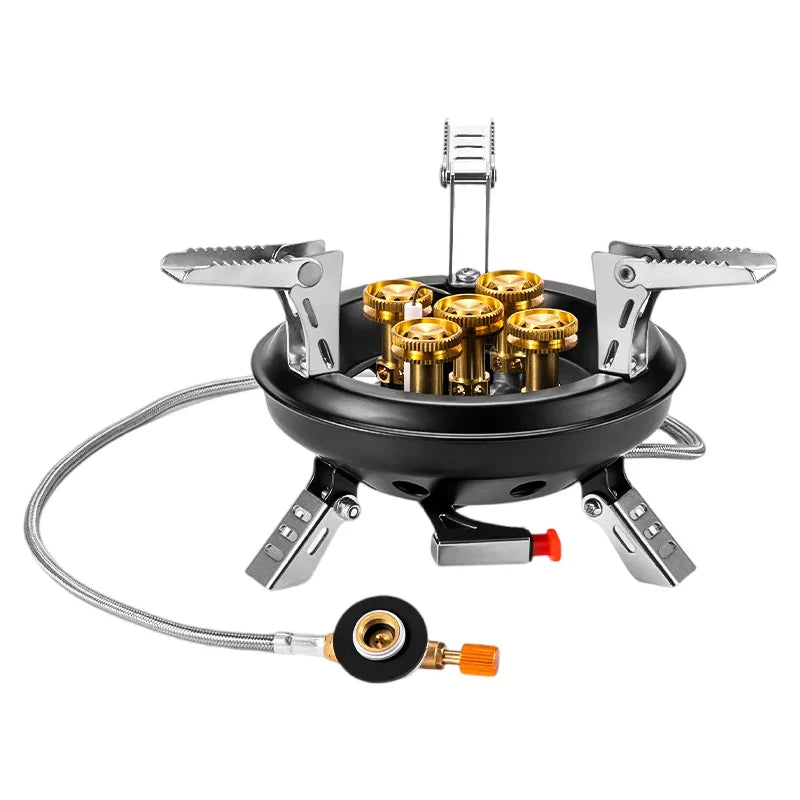 BowLift | Flamurion Camping Gas Stove 16000W with Piezo Ignition | Foldable High-Pressure Gas Burner for Outdoor & Emergencies | For Butane/Propane