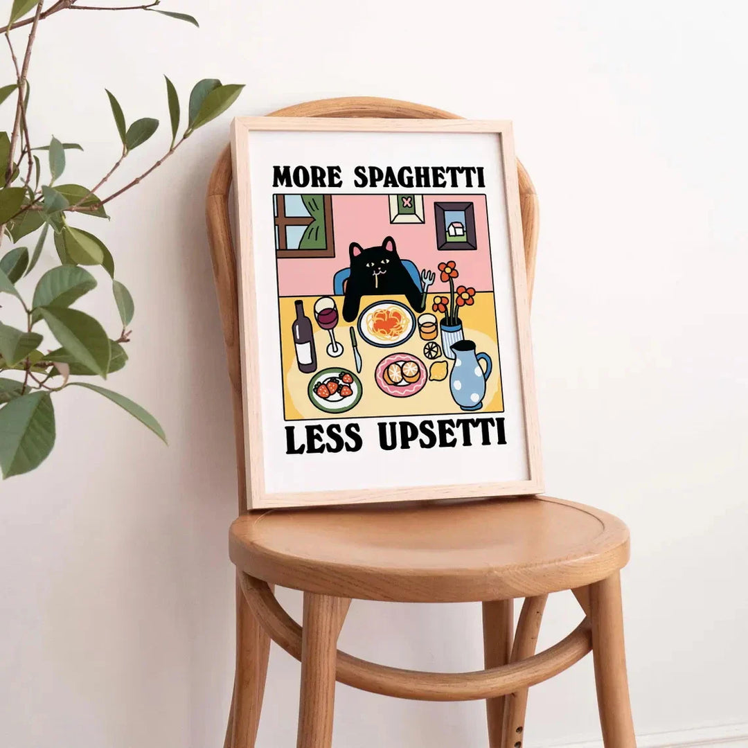 More Spaghetti Less Regretti Wall Art | Bowlift