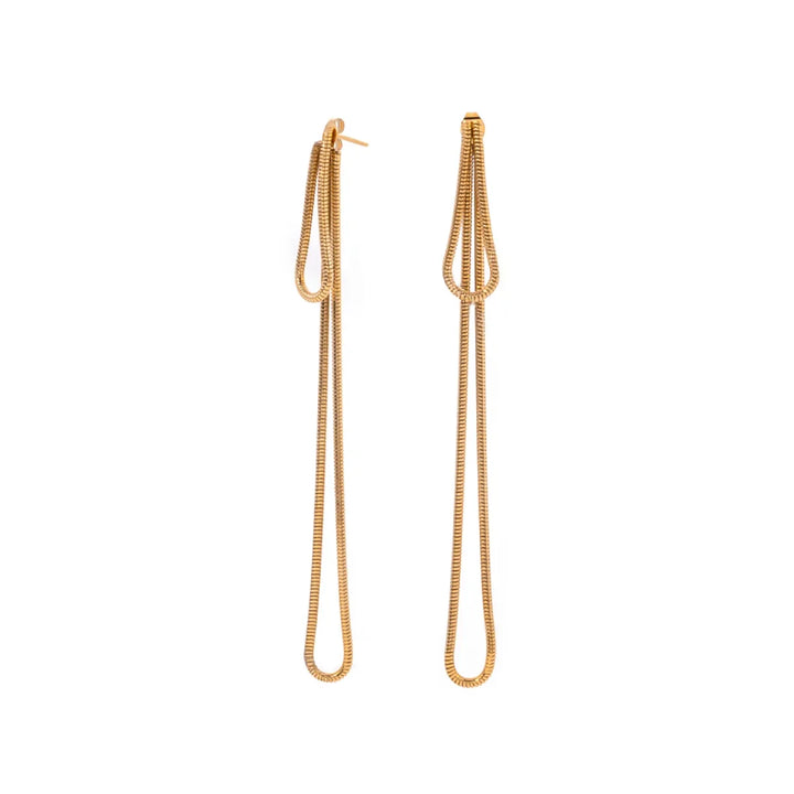 BowLift | Classy Snake Chain Tassel Stud Earrings