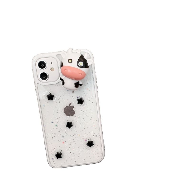 BowLift | Glowing Cow 3D Transparent iPhone Case