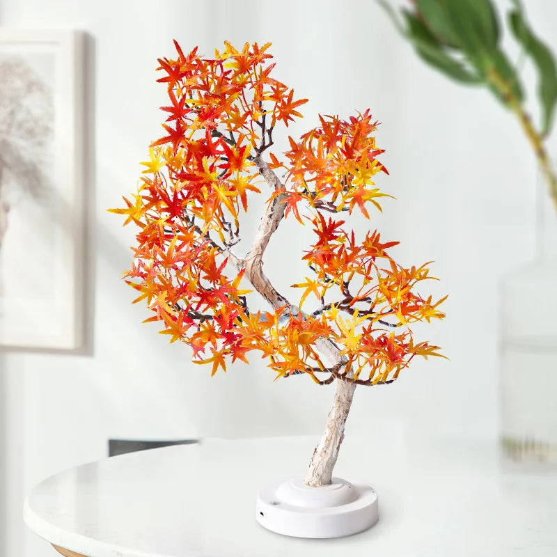 LED Maple Leaf Bonsai Tree Night Light – Decorative Table Lamp for Living Room and Bedroom | Bowlift