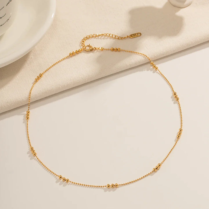 BowLift | 16k Dainty Triple Bead Accent Necklace