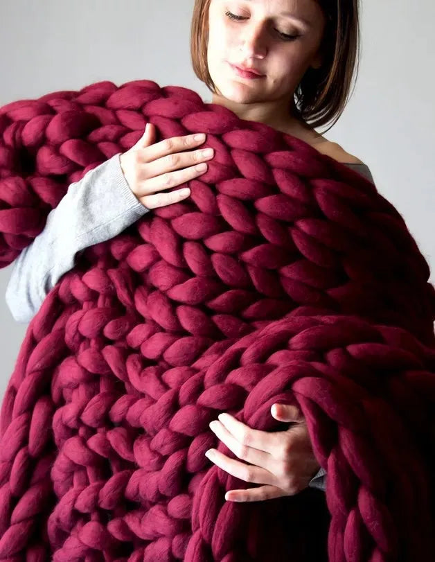 BowLift | Chunky Knit Blanket – Cozy Wool Blanket for Every Room – Soft & Warm – Perfect for Sofa and Bed