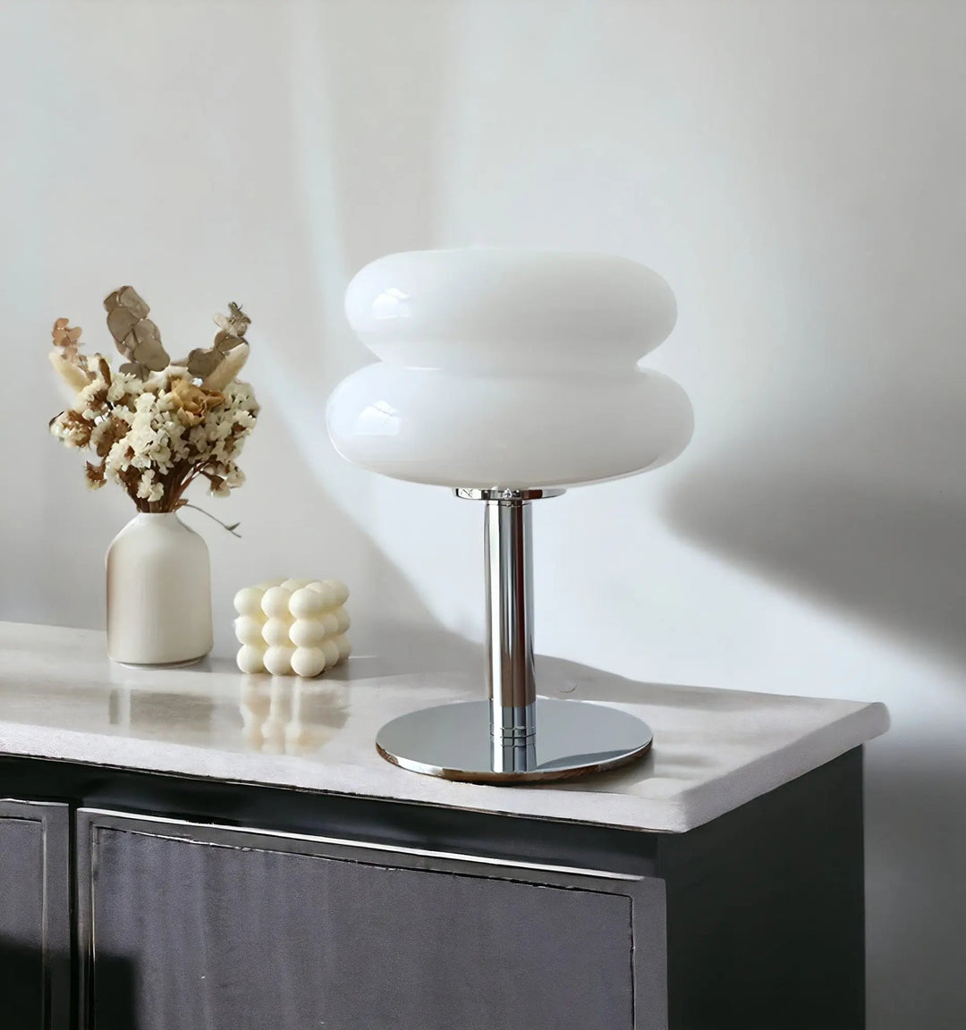 BowLift | Elegant Macaron Glass Table Lamp with USB - 3 Light Colors