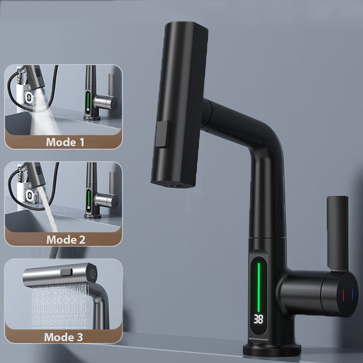 BowLift | Modern Sleek Waterfall Temperature Display Faucet