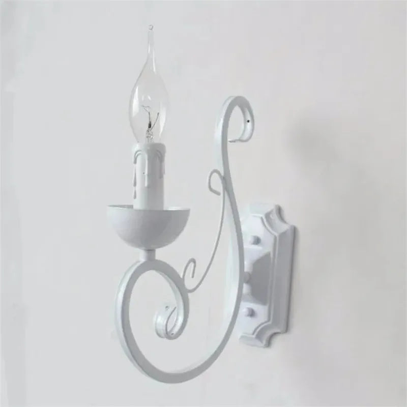 LuminousEra - White Wall Lamp with E14 Candle Light Bowlift