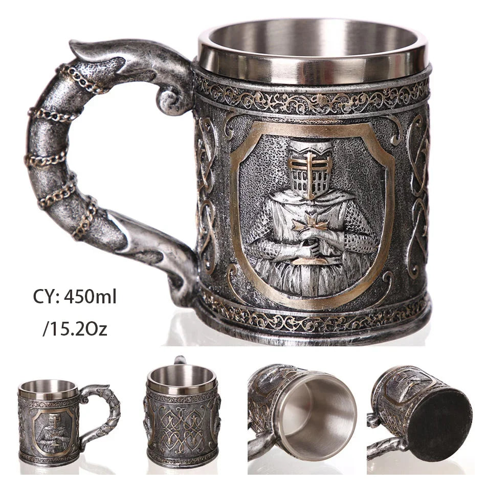 BowLift | Medieval Dragon Resin Stainless Steel Mug as Coffee Mug or Tea Mug
