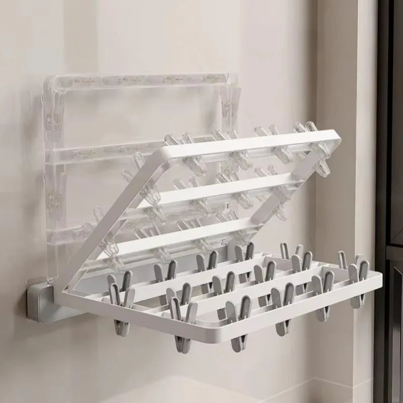 BowLift | Wall-Mounted Folding Dryer AeroFold | Space-Saving Clothes Dryer & Towel Holder | Windproof & Load-Bearing | Foldable