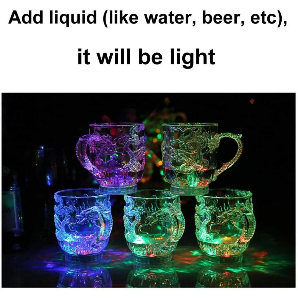 BowLift | 1 piece color changing luminous LED dragon mug water activated lights beer coffee milk tea wine whiskey bar cup travel creative gift