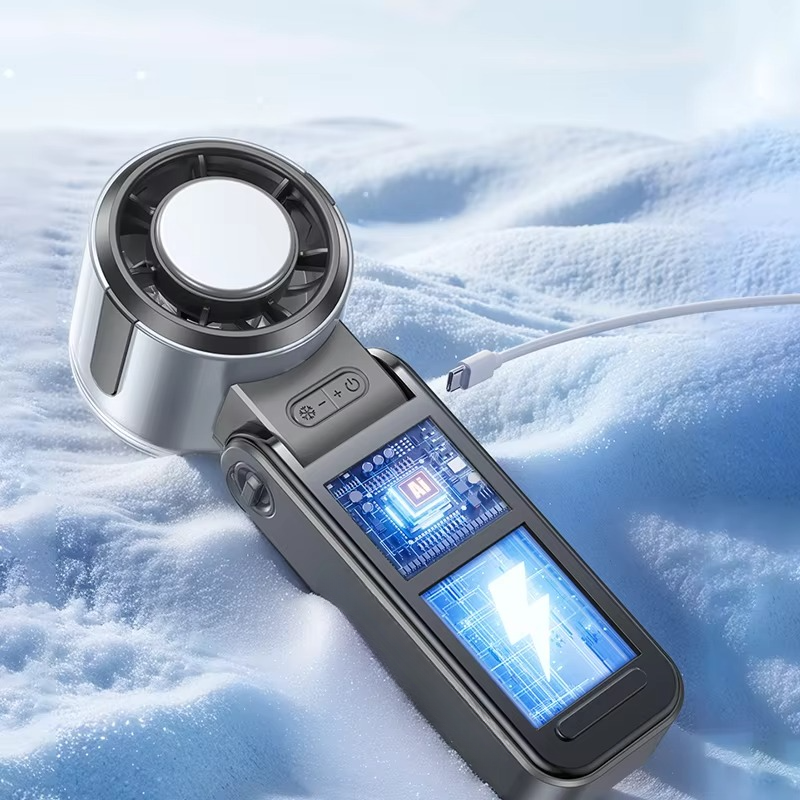 BowLift | Foldable Turbine Handheld Fan with Integrated Ice Pack