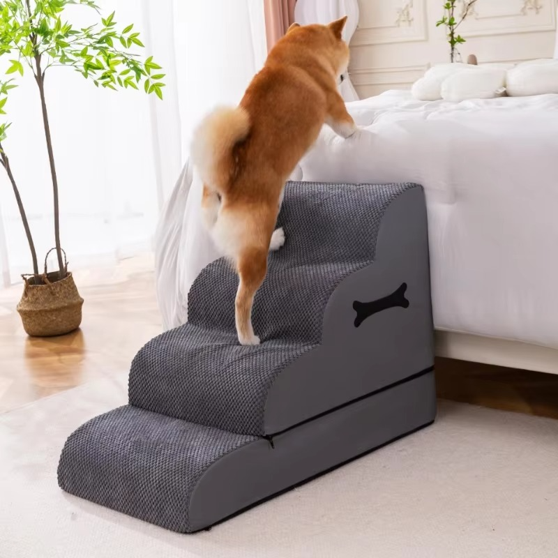 BowLift | Curved Dog Stairs for Small and Medium Pets – Sofa and Bed Access Steps