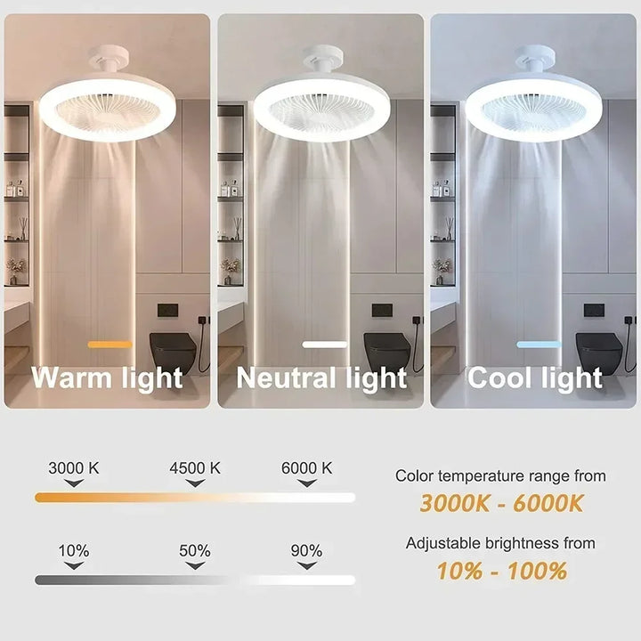 Upgrade Your Living Space with the Smart Remote Control Ceiling Fan - LED Lighting and E27 Converter Base Included for Ultimate Convenience | Bowlift