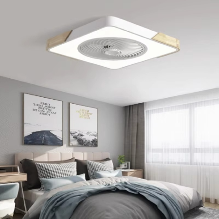 BowLift | Ultra-Thin Nordic-Inspired Square Ceiling Fan Lamp