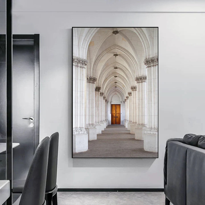 Minimalist Abstract Architectural Wall Art Fine Art Canvas Prints Posters Pictures For Modern Apartment Living Room Home Office Decor | Bowlift