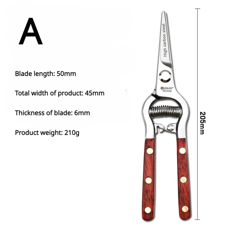 BowLift | TreeGrip 20 | Garden shears with wooden handle | 20 cm | Forged carbon steel | For branches & fruit trees