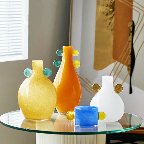 Coloured Globe Handled Glass Jar Vase Collection | Bowlift