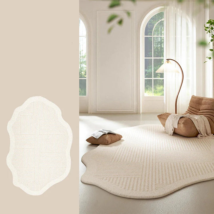 BowLift | Cream Colored Striped Rug