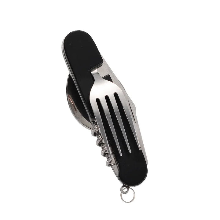 BowLift | OutdoGear 4-in-1 Folding Cutlery | Compact & Multifunctional | Stainless Steel