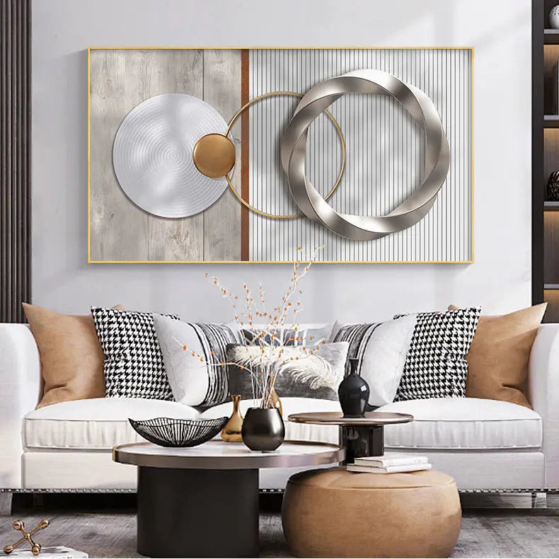 Modern Aesthetics Abstract Sun & Moon Wall Art Fine Art Canvas Prints Pictures For Luxury Loft Living Room Dining Room Lifestyle Art Decor | Bowlift