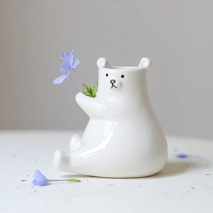 Bear with Flower Vase | Bowlift