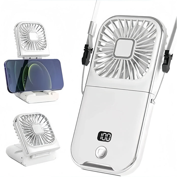 BowLift | Luftigo Mini USB Fan | Compact, rechargeable fan with digital display and multiple wind modes