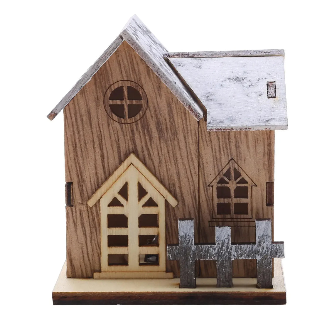 BowLift | Lunawood | LED Wooden House | Glowing Mini Christmas House | Handmade Wooden Decoration | Warm White Light for Christmas & New Year