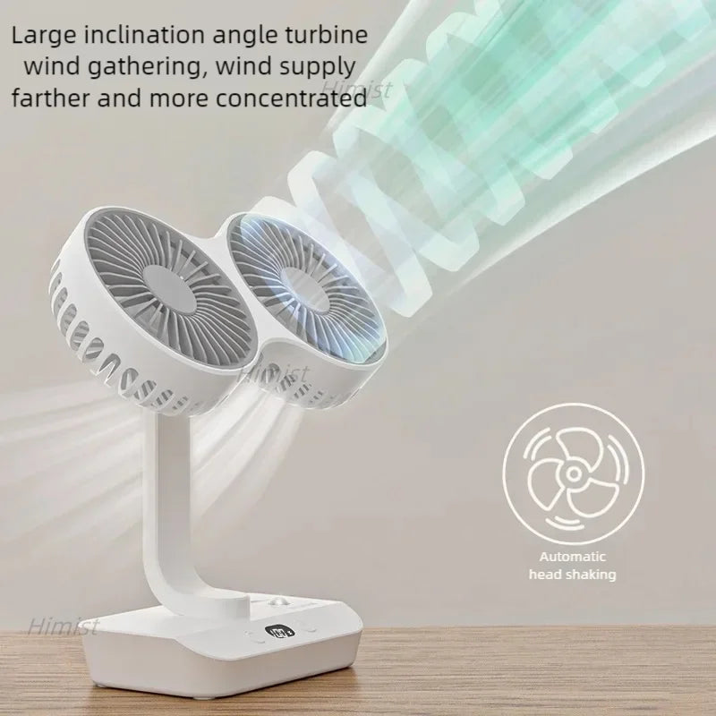Lightweight Double Blades Rechargeable Travel Camp Cooler Fan | Bowlift