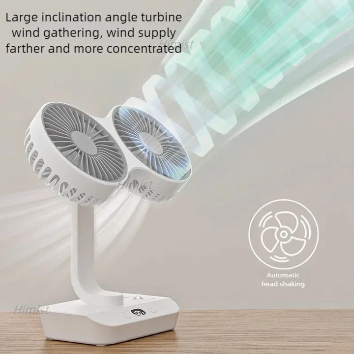 Lightweight Double Blades Rechargeable Travel Camp Cooler Fan | Bowlift