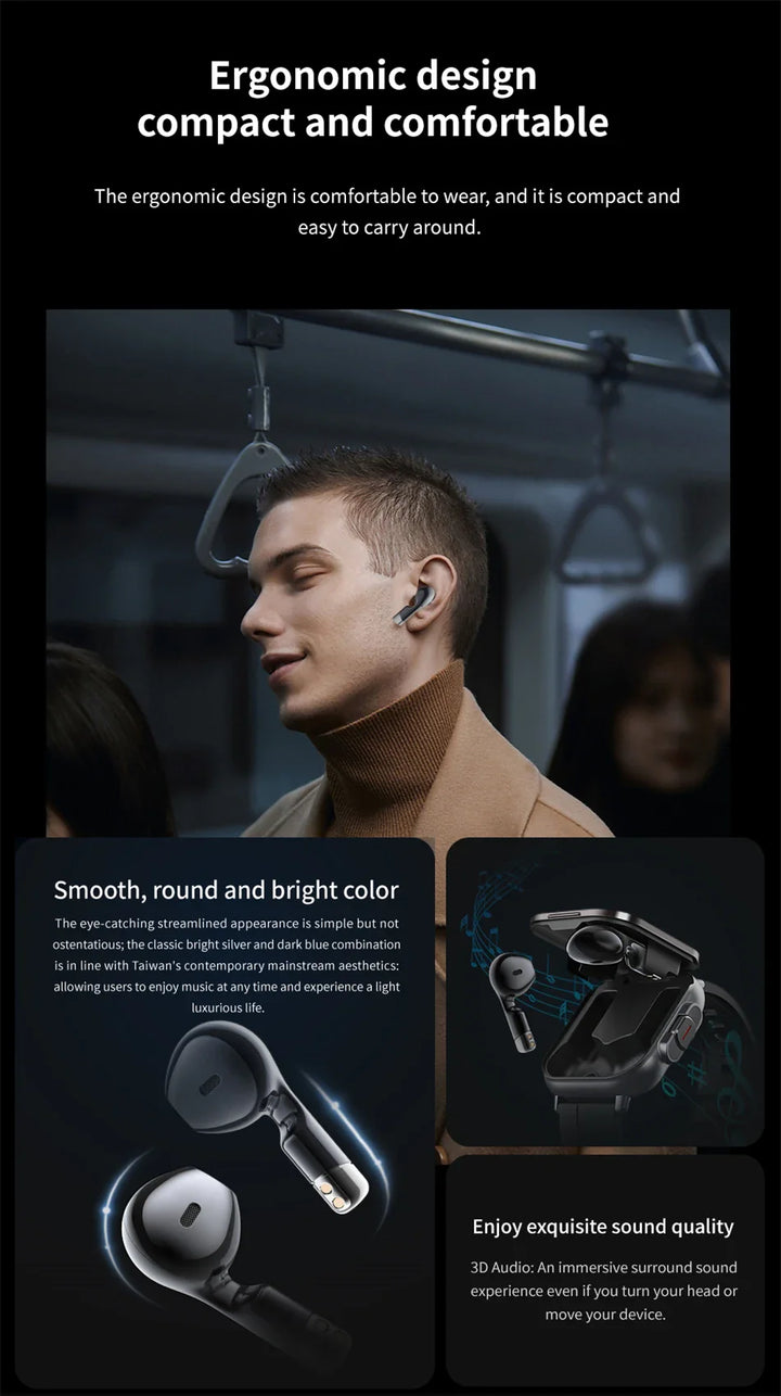 BowLift | 2 in 1 Smartwatch With Earbuds