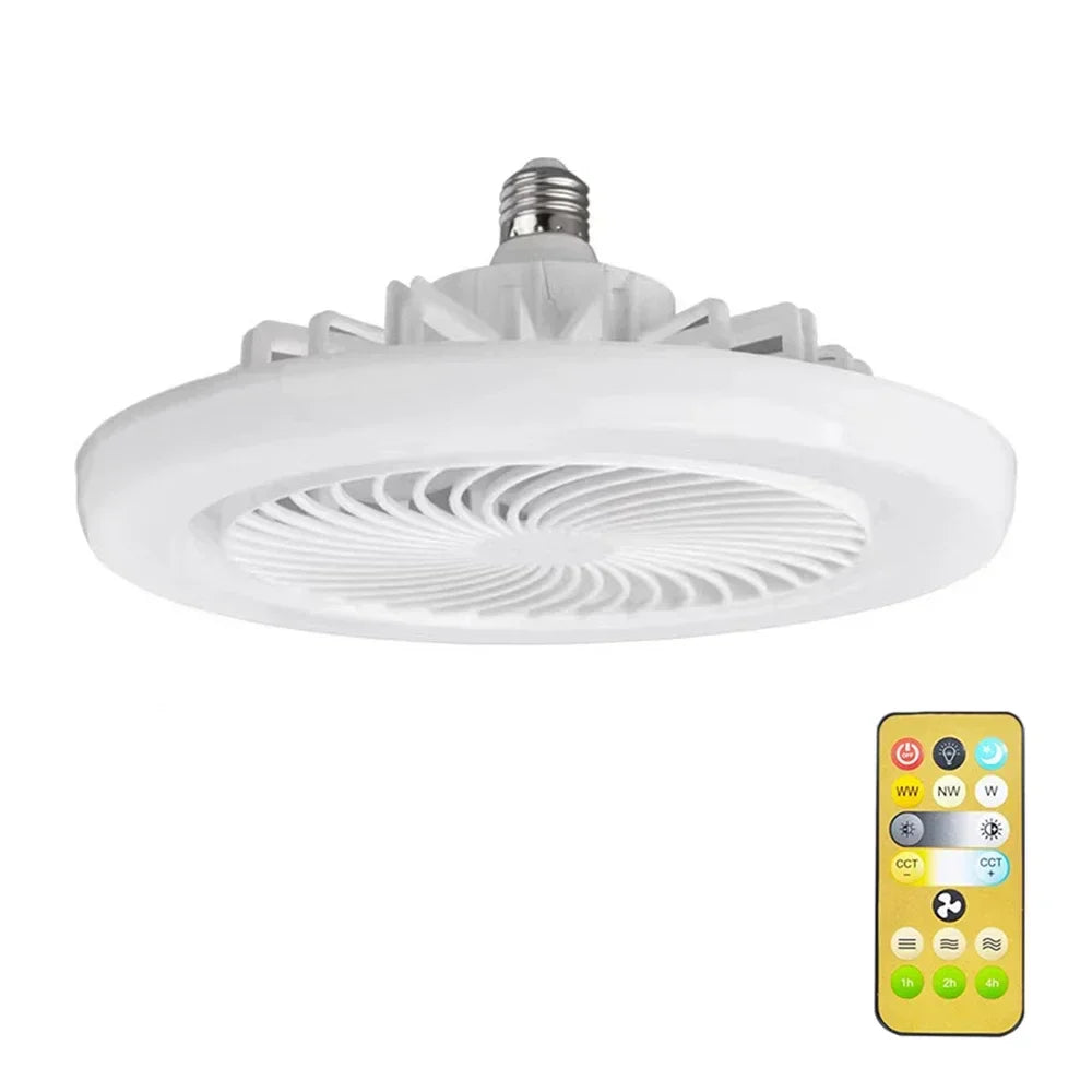 Upgrade Your Living Space with the Smart Remote Control Ceiling Fan - LED Lighting and E27 Converter Base Included for Ultimate Convenience | Bowlift